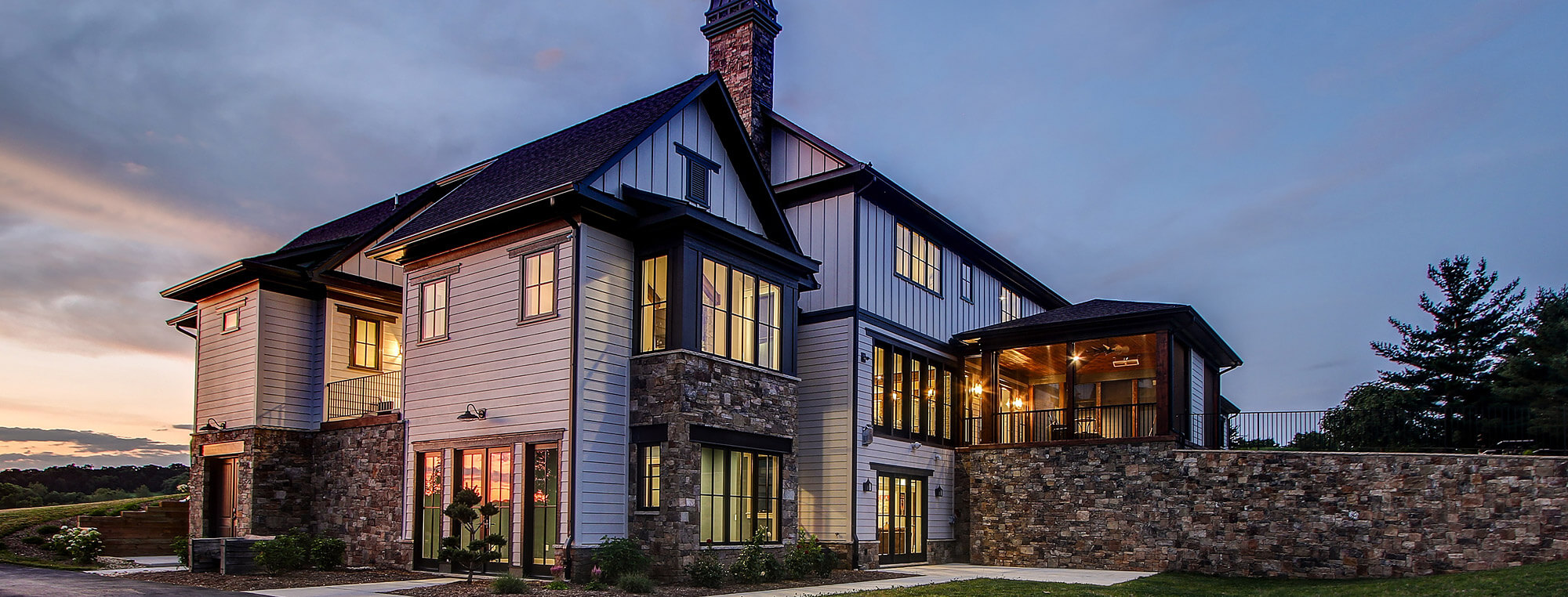 Rear, side Elevation of Clarkssburg Modern Farmhouse-2020 Award Winning Home