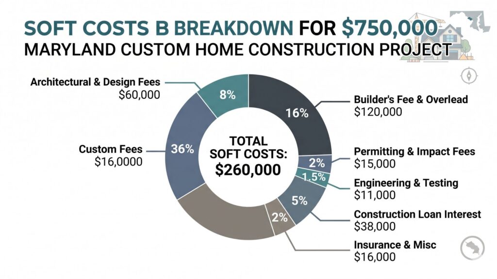Soft costs breakdown for Maryland custom home construction budget