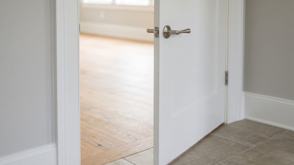 36-inch clear doorway with lever handle in Maryland custom home accessible design